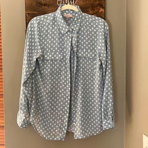 Loft Teal Button Blouse